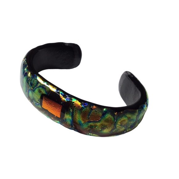 Kirkland Artist Co-Op - Vintage Dichroic Glass Cuff Bracelet - OS - Picture 6 of 15